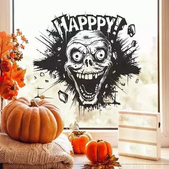 Наклейки Happy Halloween Наклейки с черепами Наклейки на стекло Наклейки на двери и окна 39*39CM/fun-f179