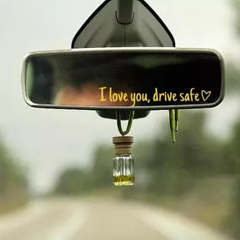 Наклейки I Love You Drive Safe на зеркало заднего вида виниловая наклейка для женщин водонепроницаемая декоративная наклейка на автомобиль аксессуары для автомобиля жёлтый