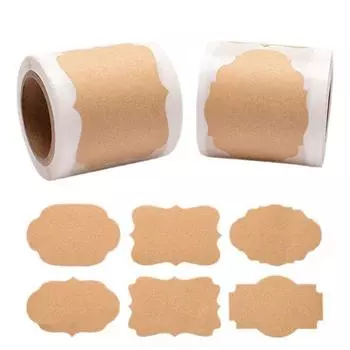 Наклейки из крафт-этикетки, письменные подарочные этикетки, самоклеящиеся коричневые этикетки 300 шт. для бутылок с эфирным маслом, банок, хранения продуктов или украшения подарков A