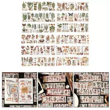 Наклейки из серии декоративных растений для дневника, цветочный журнал