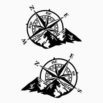 Наклейки Компас Pink Of The Winds Trail Off Road 4X4 Sport для автомобиля или мотоцикла (Черный 37х27 см.)