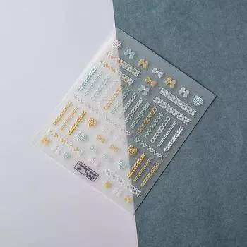 Наклейки креативные 5D гравированные шерстяные пряжи с рисунком маникюрные наклейки изысканный клей для дизайна ногтей «сделай сам» A