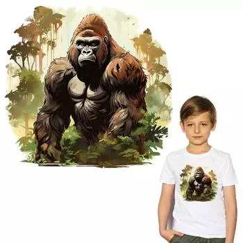 Наклейки «Лесные шимпанзе» на ткани, наклейки для одежды «сделай сам», теплопередающие пальто, сумка, Parches Ropa, железные нашивки, наклейки