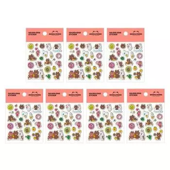 Наклейки Line Friends B&F Golden Edge Part 2, Aday, 7 штук