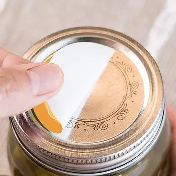 Наклейки на этикетки для специй Круглые этикетки для банок Наклейки для банок Крышки для банок Цветные самоклеящиеся водонепроницаемые наклейки Съемная этикетка с датой 60Pcs