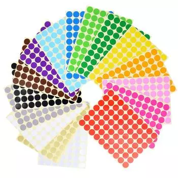 Наклейки на этикетки круглые милые круглые наклейки 16 цветов набор Pstyle. ПСТ-100 (19мм) красный