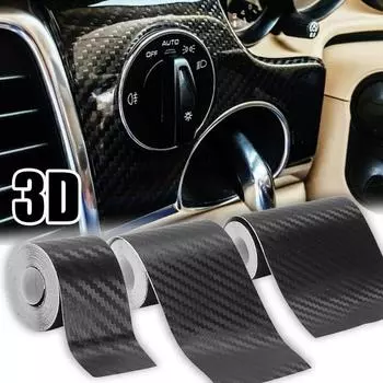 Наклейки на автомобиль 3D Carbon Fiber Body Scratch Decor Sticker Защита порога автомобиля Водонепроницаемая клейкая лента для стайлинга Модификация 1roll&7cm x 3M