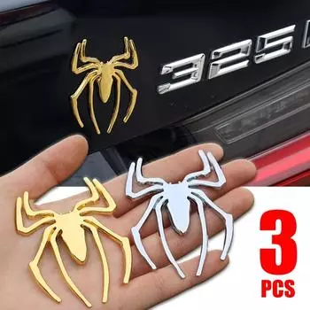 Наклейки на автомобиль, мотоцикл, паук, 3D-эмблема, металлический паук, логотип, наклейка, стайлинг автомобиля, украшения своими руками, аксессуары для модификации экстерьера