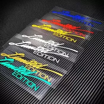 Наклейки на автомобиль ОГРАНИЧЕННЫЙ ВЫПУСК Наклейка с английскими буквами Украшение для кузова автомобиля Светоотражающие лазерные наклейки Внешние аксессуары для автомобиля чёрный