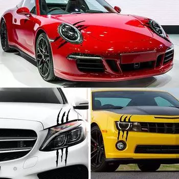 Наклейки на автомобиль Призрачный коготь на капот автомобиля Виниловая наклейка Креативная модификация Светоотражающие наклейки Дьявольская лапа Царапины Украшение автомобиля