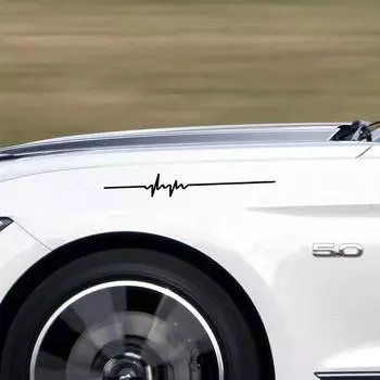 Наклейки на автомобиль с полосой ЭКГ, виниловые водонепроницаемые наклейки, крутые лазерные светоотражающие наклейки для автомобилей, грузовиков, мотоциклов, аксессуары для декора A4