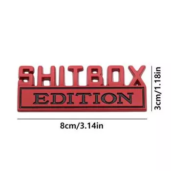 Наклейки на автомобиль Shitbox 3D Дизайн Shitbox Эмблемы автомобилей Креативная новинка Украшения Забавный дизайн Креативная новинка Украшения Забавный
