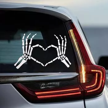 Наклейки на автомобиль со скелетным пальцем, наклейка на заднее стекло в виде скелетного пальца, наклейка на кузов автомобиля, мотоцикла, готический стиль, украшение