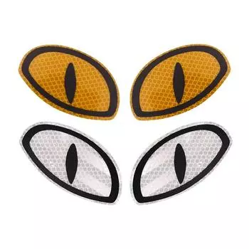 Наклейки на автомобиль Светоотражающая наклейка Ночное безопасное вождение Милая наклейка с глазами Круглые глаза Наклейки для мотоциклетных шлемов Узор с большими глазами