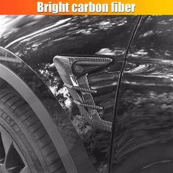 Наклейки на боковую камеру автомобиля своими руками, чехлы для боковин, спойлеров, крыльев, декоративные защитные ограждения, аксессуары из углеродного волокна для Tesla Model Y 3 матовый черный
