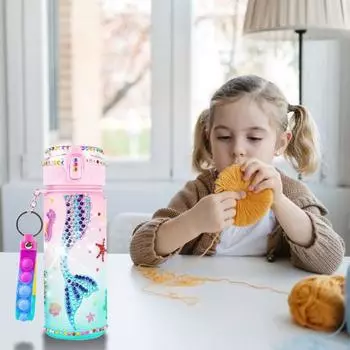 Наклейки на бутылку с водой «Русалка» для детей, набор для рисования со стразами «сделай сам», безопасный развивающий творческий подход и навыки, развивающая игрушка для девочек, забавная игрушка для родителей и детей