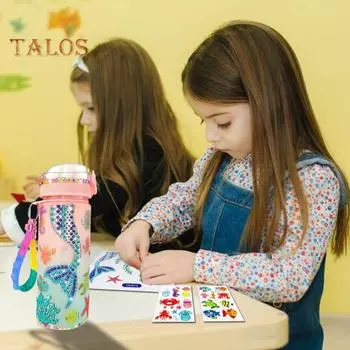 Наклейки на бутылку с водой «Русалка» для детей, набор для рисования со стразами «сделай сам», безопасный развивающий творческий подход и навыки, развивающая игрушка для девочек, забавная игрушка для родителей и детей