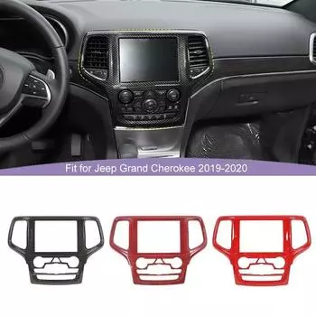 Наклейки на центральный пульт управления салона автомобиля для Jeep Grand Cherokee 2019-2020 ABS аксессуары для интерьера углеродного волокна черного
