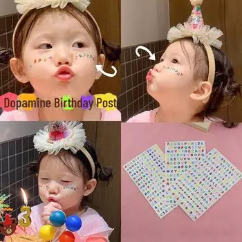 Наклейки на день рождения для девочек с дофамином - украшения для лица и глаз на годовалую девочку