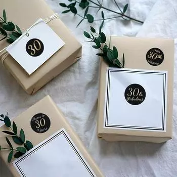 Наклейки на день рождения из розового золота С Днем Рождения Украшения для вечеринки 30-й 40-й 50-й День Рождения Наклейки Подарки на день рождения Декор оливковый