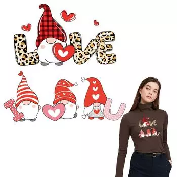 Наклейки на День святого Валентина для футболки, железные нашивки уровня A, моющиеся переводные картинки ручной работы, экологически чистая одежда, декоративная нашивка 22x21.2cm