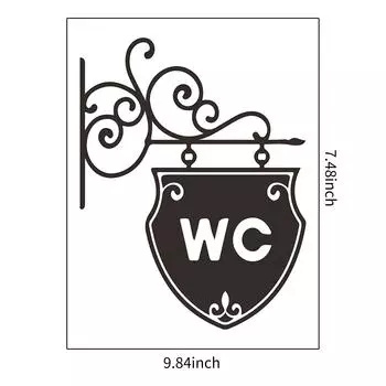 Наклейки на дверь туалета, ванной комнаты, туалетный узор, съемные самоклеящиеся наклейки на стену, съемные чёрный