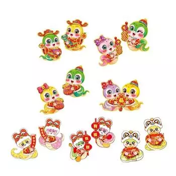 Наклейки на дверь «Удача года Змеи» Прочная наклейка на дверь «Фестиваль года Змеи» Яркий цвет Тонкое мастерство