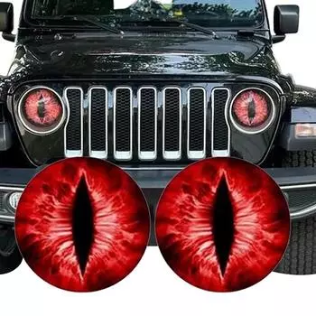 Наклейки на фары Beast Eyes Animal Eyes Наклейки на фары автомобиля 3D Stereo Eyes Наклейка на фары Jeep Украшение на бампер окна автомобиля фиолетовый