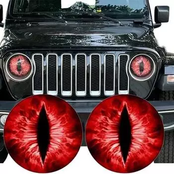 Наклейки на фары Beast Eyes, наклейки на фары Jeep, наклейки на фары 3D Stereo Eyes, круглые наклейки на фары золотой