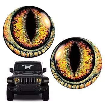 Наклейки на фары, глаза, 3D стерео, глаза зверя, светоотражающие, водостойкие, забавные, 3D стерео, глаза, фары для кузова автомобиля фиолетовый