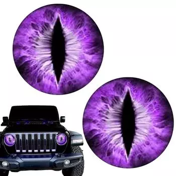 Наклейки на фары с глазами 3D, круглые наклейки на кузов автомобиля, наклейки на окна автомобиля, наклейка на бампер, 2 шт., забавные наклейки, эстетическая наклейка для автомобиля синий