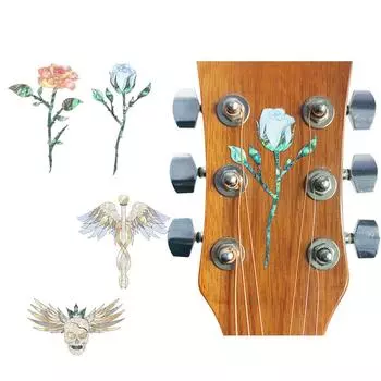 Наклейки на головку гитары Наклейки на головку грифа гитары Съемные наклейки для электрогитар Декор для баса Наклейки на гитарную доску красный