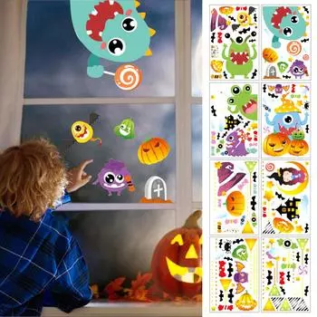 Наклейки на Хэллоуин Атмосфера ужасов Наклейки для украшения оконного стекла Наклейки на стены из ПВХ One Size