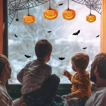 Наклейки на Хэллоуин Наклейки на окна Наклейки Наклейки на стену Набор украшений на Хэллоуин One Size чёрный