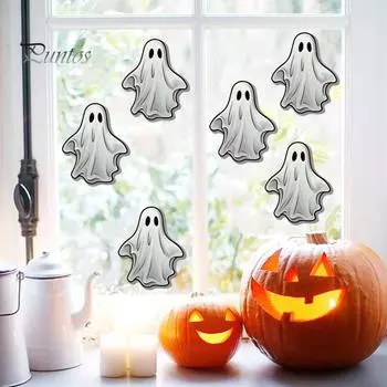 Наклейки на Хэллоуин светятся в темноте, жуткие наклейки с привидениями, жуткая атмосфера, настенные наклейки для домашнего офиса, украшения для вечеринок зелёный