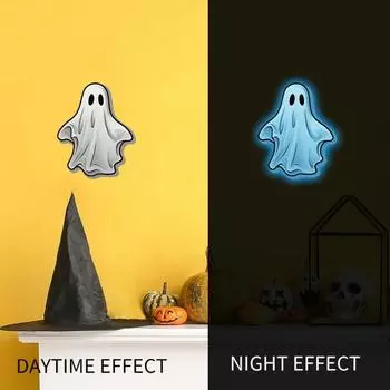 Наклейки на Хэллоуин светятся в темноте, жуткие наклейки с привидениями, жуткая атмосфера, настенные наклейки для домашнего офиса, украшения для вечеринок зелёный