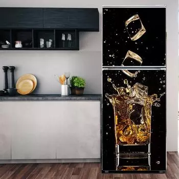 Наклейки на холодильник, крышка холодильника, дверь, пейзаж, растение, морской винил, самоклеящаяся кухонная мебель, декор, наклейка для морозильной камеры, сделай сам 40x120cm