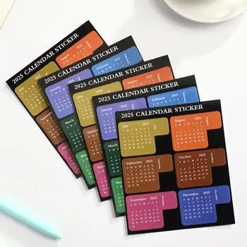 Наклейки на календарь 2025 года, многофункциональные наклейки для блокнотов, ежегодные ежедневники, этикетки, бирки, корейские канцелярские принадлежности