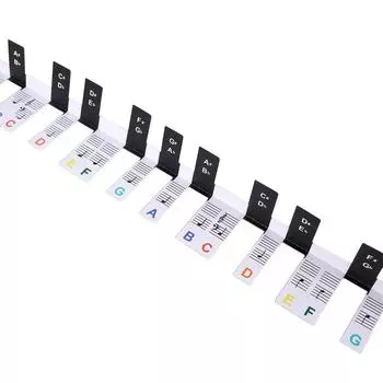 Наклейки на клавиатуру пианино Съемные буквы на клавиатуре Наклейки на ноты для электронной клавиатуры пианино для детей и начинающих разноцветный