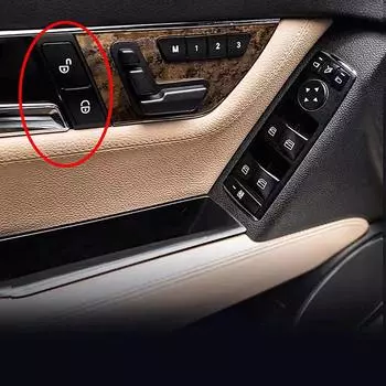 Наклейки на кнопку замка двери автомобиля для ремонта Mercedes Benz W204 C300 2008-2014 Автомобильные аксессуары Черные наклейки на кнопку переключателя чёрный