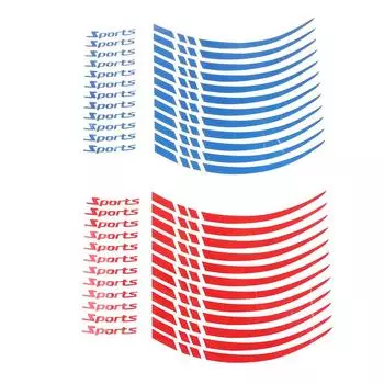 Наклейки на колеса автомобиля 18-21 дюйм Светоотражающие наклейки Декоративные наклейки Наклейки с буквами для мотоциклов красный