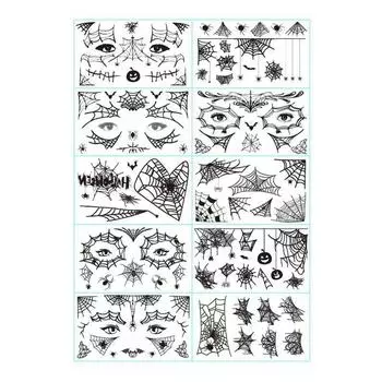 Наклейки на кожу Хэллоуина, наклейки на кожу ран, имитация кожи, шрам, нож, имитация водонепроницаемой наклейки на кожу, 10 шт. One Size