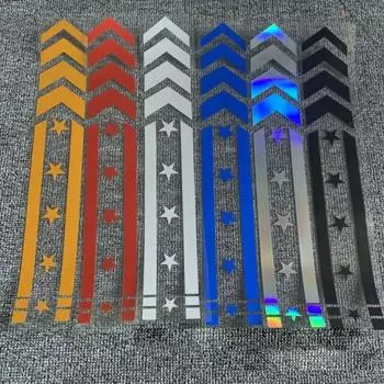 Наклейки на крылья, полосы со звездами и стрелками, светоотражающие наклейки для мотоциклов, автомобилей, мотоциклов, скутеров, предупреждение о безопасности вождения, аксессуары для ремонта синий