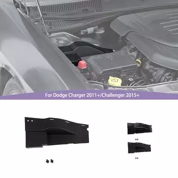 Наклейки на крышку двигателя с проводом от пыли, подходят для Dodge Charger 2011 Up для Dodge Challenger 2015 Up, аксессуары для интерьера из АБС-пластика углеродного волокна черного