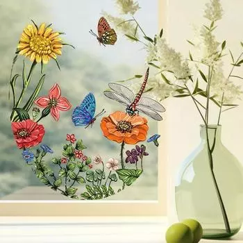 Наклейки на крышку унитаза, самоклеящиеся ПВХ-наклейки, виниловые художественные украшения, креативные цветочные, травяные, бабочки, стрекоза, настенные наклейки, съемные наклейки для ванной комнаты Buttefly