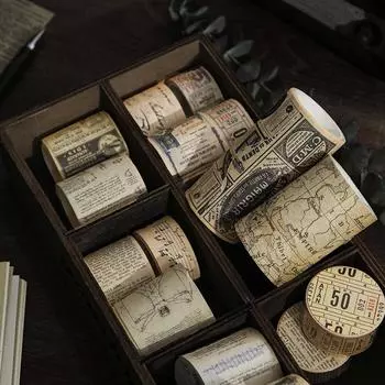 Наклейки на ленту Yanji Retro Washi: Украшение блокнота серии Wenyan, 12 креативных дизайнов своими руками Art Letters 20mm*3m