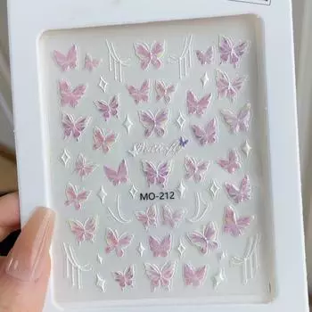 Наклейки на лицо в виде бабочки, украшения для лица своими руками, аксессуары для креативного макияжа на сцене с самоклеящейся наклейкой розовый