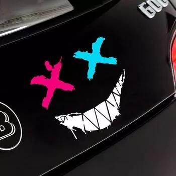 Наклейки на мотоциклетный шлем, автомобильные светоотражающие водонепроницаемые наклейки с улыбкой на лице, наклейки для мотокросса, авто на заднее стекло, персонализированные наклейки S