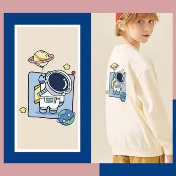 Наклейки на одежду астронавта, мультфильм, тепловой пресс, аппликация, футболка Diy Parches Ropa, наклейки на одежду, толстовки, термоперенос