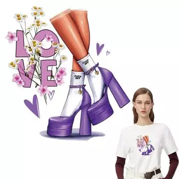 Наклейки на одежду для девочек, наклейки на одежду, футболка, Ropa Diy, наклейки с горячим утюгом на одежде 7.4x8cm